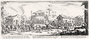 Scène uit de Dertigjarige Oorlog door French School